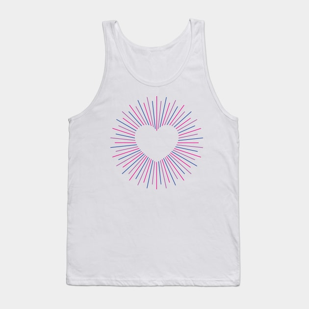 Bi Pride Radial Heart Tank Top by lavenderhearts